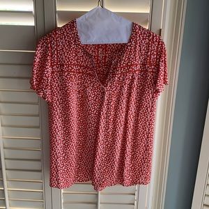 Orange & white Pale Sky top, size Small